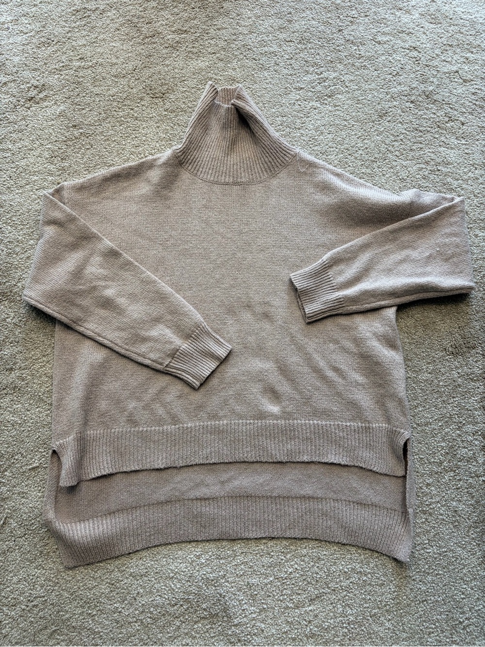 Women's Cream Turtleneck Oversized Sweater